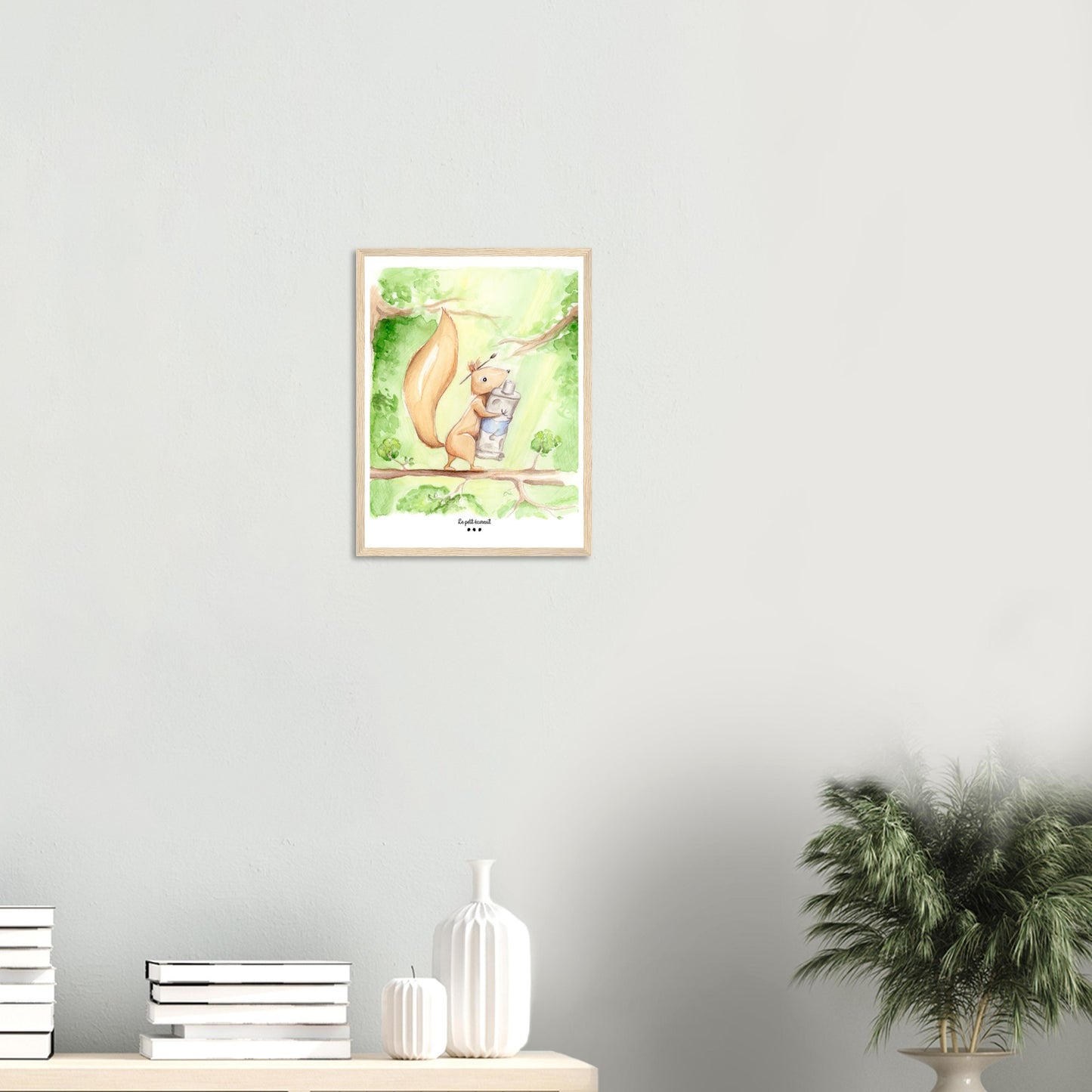 Affiche Eric l'écureuil - Cadre bois