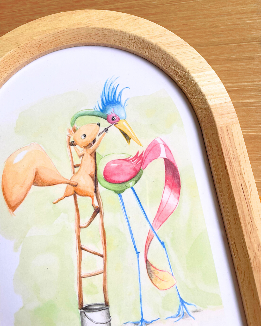 Cadre bois arrondi - Eric l'acrobate