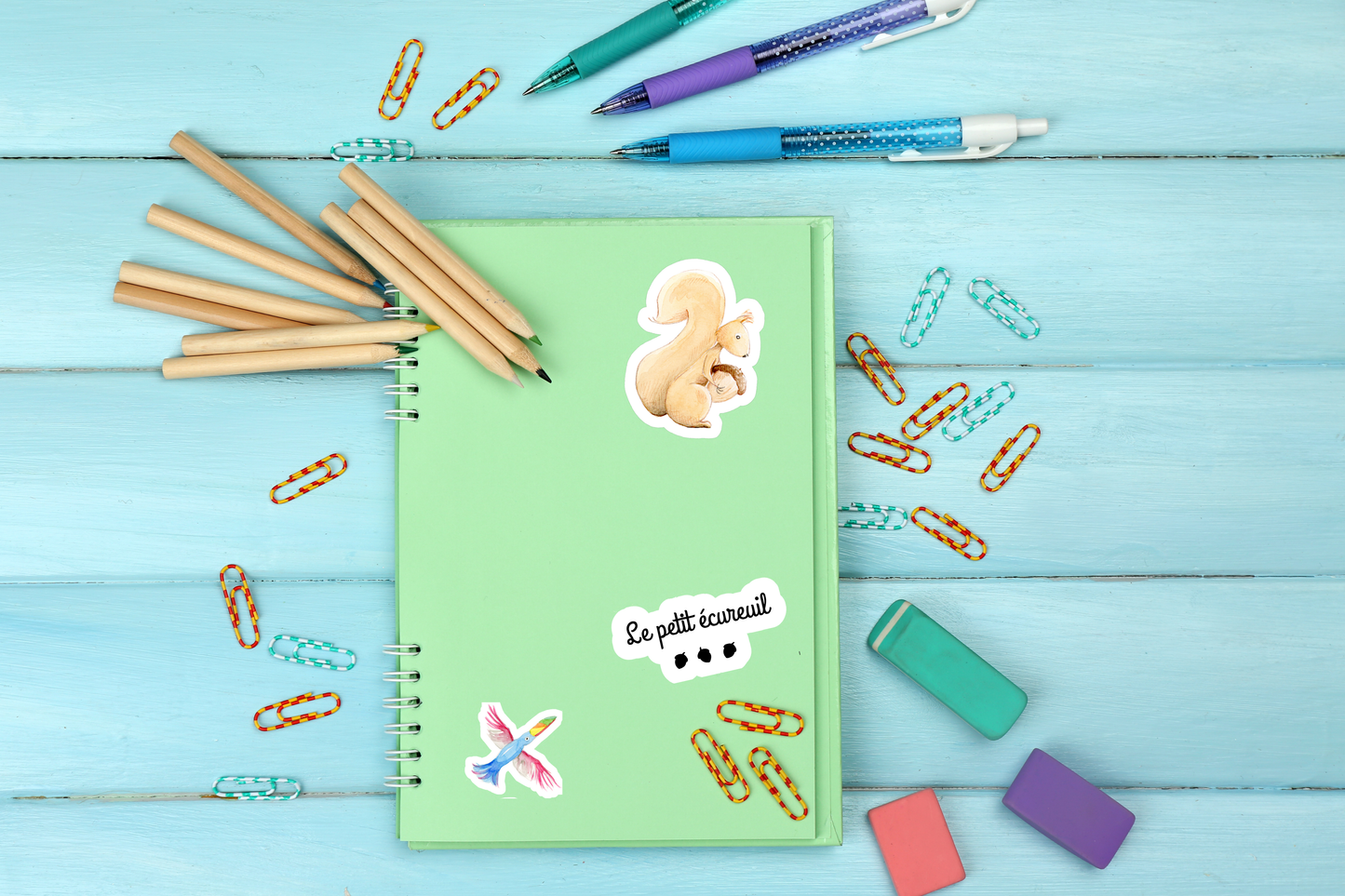 Planche de stickers le petit écureuil