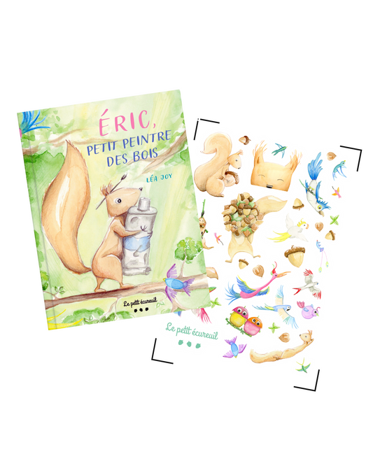 Livre + Planche de stickers Le petit écureuil