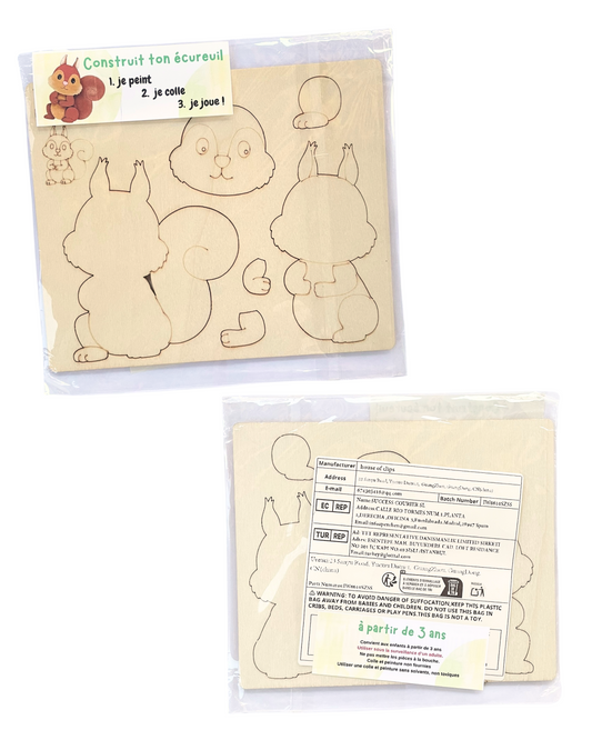 Carte écureuil en bois