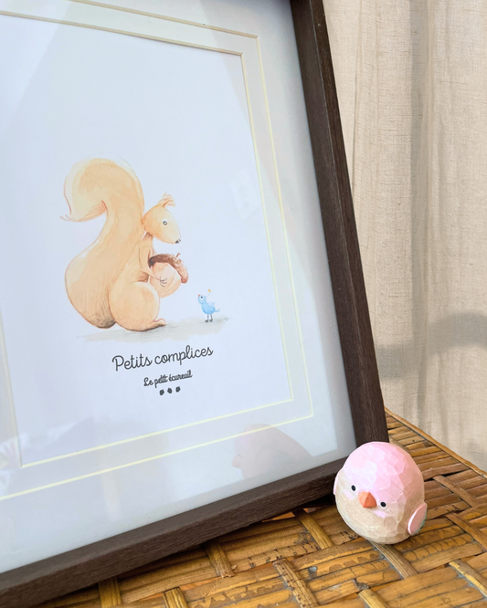 Cadre bois foncé - Petits complices