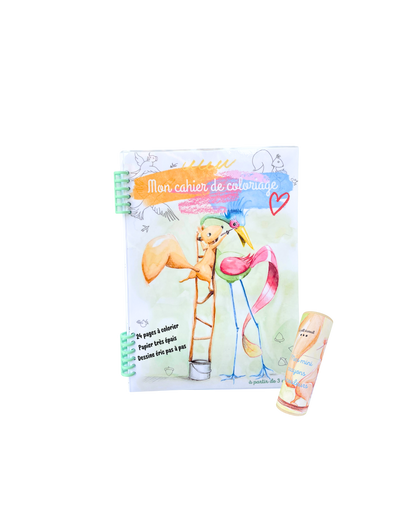 Lot 1 cahier de coloriage + 1 set mini crayons