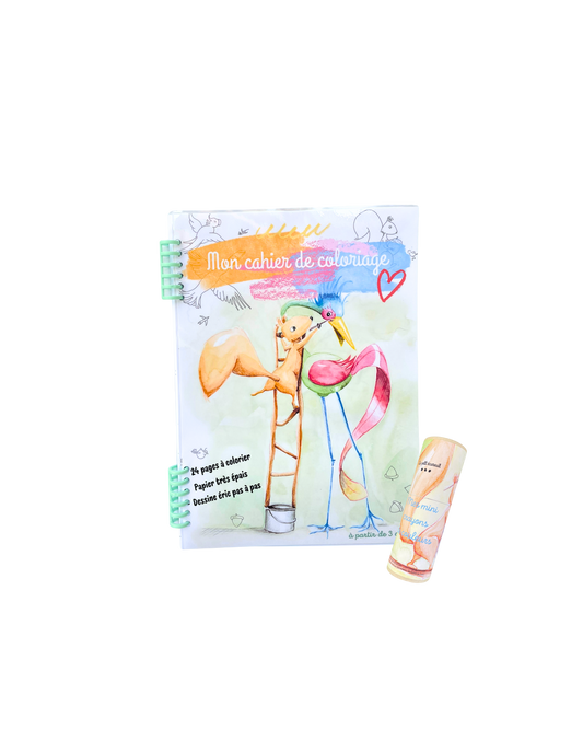 Lot 1 cahier de coloriage + 1 set mini crayons