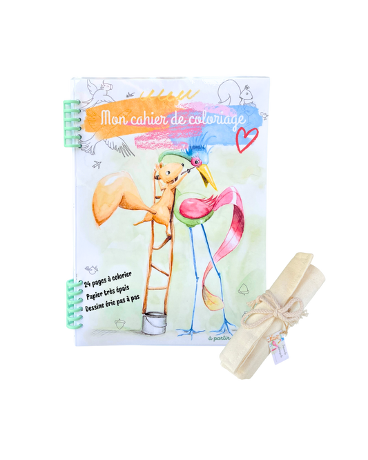 Lot 1 cahier de coloriage + 1 trousse crayons de couleurs